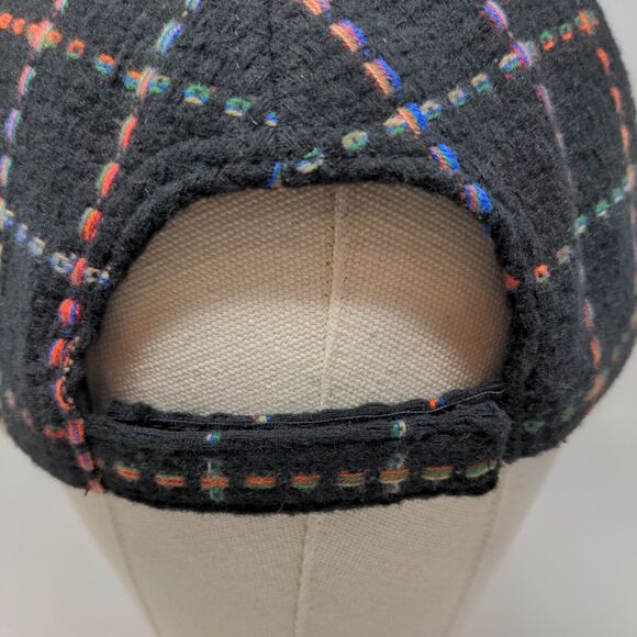 BP Women's Strapback Hat Black Rainbow Striped Adjustable Knit Pattern - Picture 7 of 11